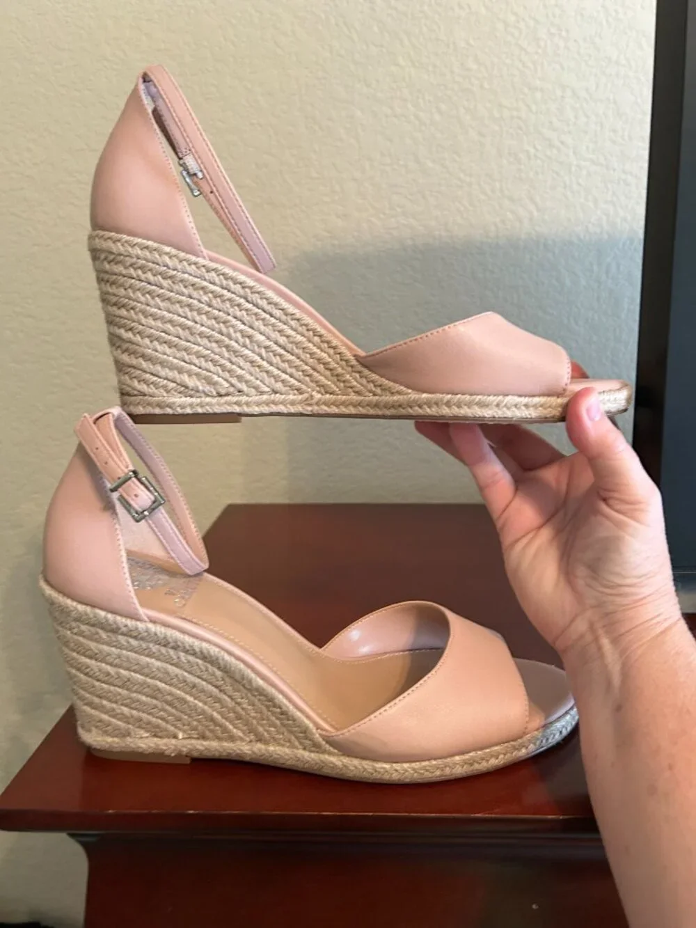Vince Camuto Felyn Espadrille Wedge Sandal - Pale Peony - Size 11 - NWT